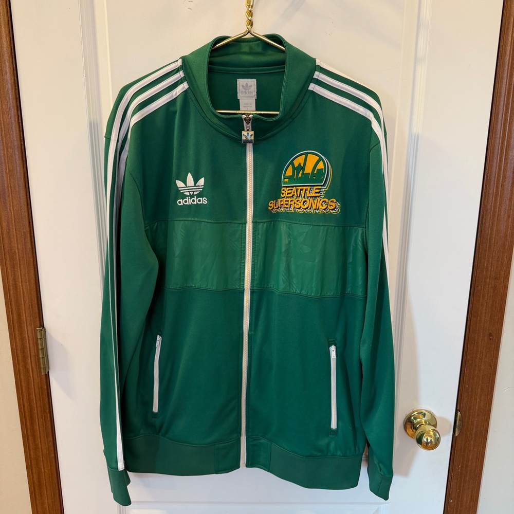 adidas Seattle SuperSonics ICONIC Track Jacket with Embroidery & Extras NBA!